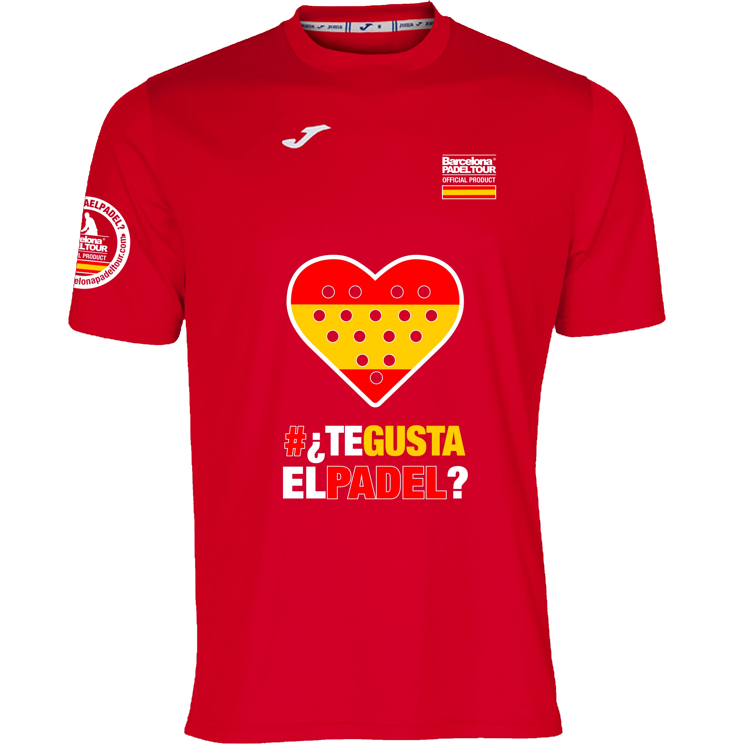 Barcelona Padel Tour - Men's Short Sleeve Technical T-Shirt - with Love Padel Heart and Country Flags