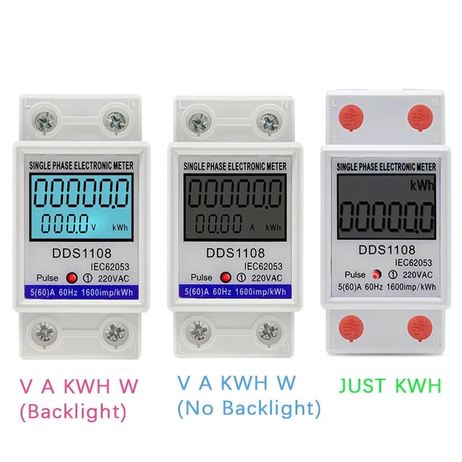 Multimetr Cyfrowy miernik mocy do energii elektrycznej z podświetleniem KWH VAW Wattmetr jednofazowy AC 230 V 50/60 Hz (KWH METER)