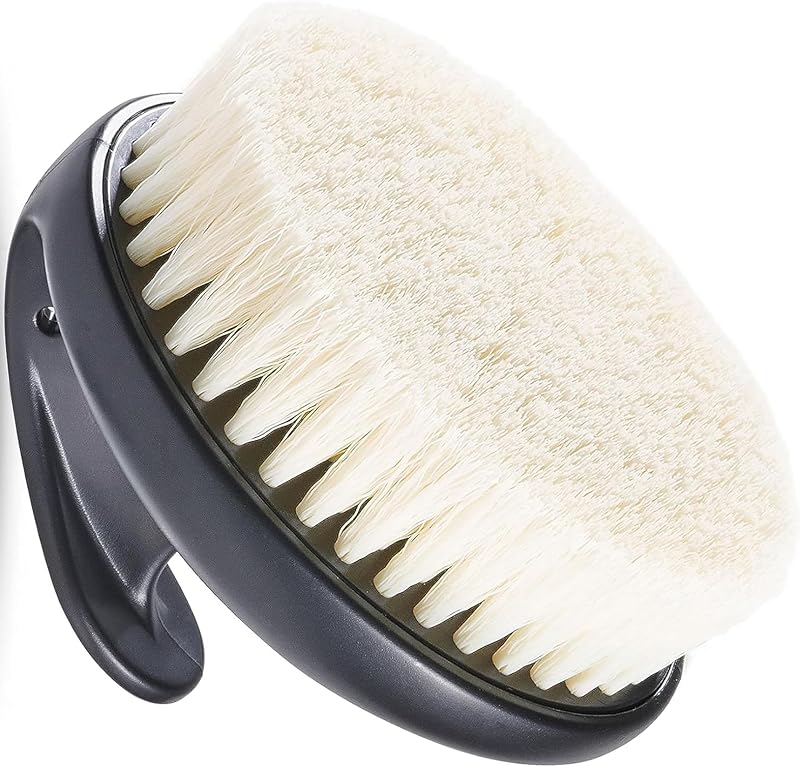 Escova corporal oval para banho FY&XZH, plástico e nylon PET, preta