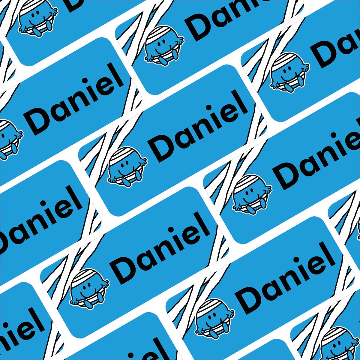 My Nametags® 56 Mr Men & Little Miss Name Stickers | Washable Name Tags for School, Kindergarten, Nursery | Mr. Men Stickers for Clothes, Shoes, Stationery & Kid's Items | Mr Bump Labels — image 1