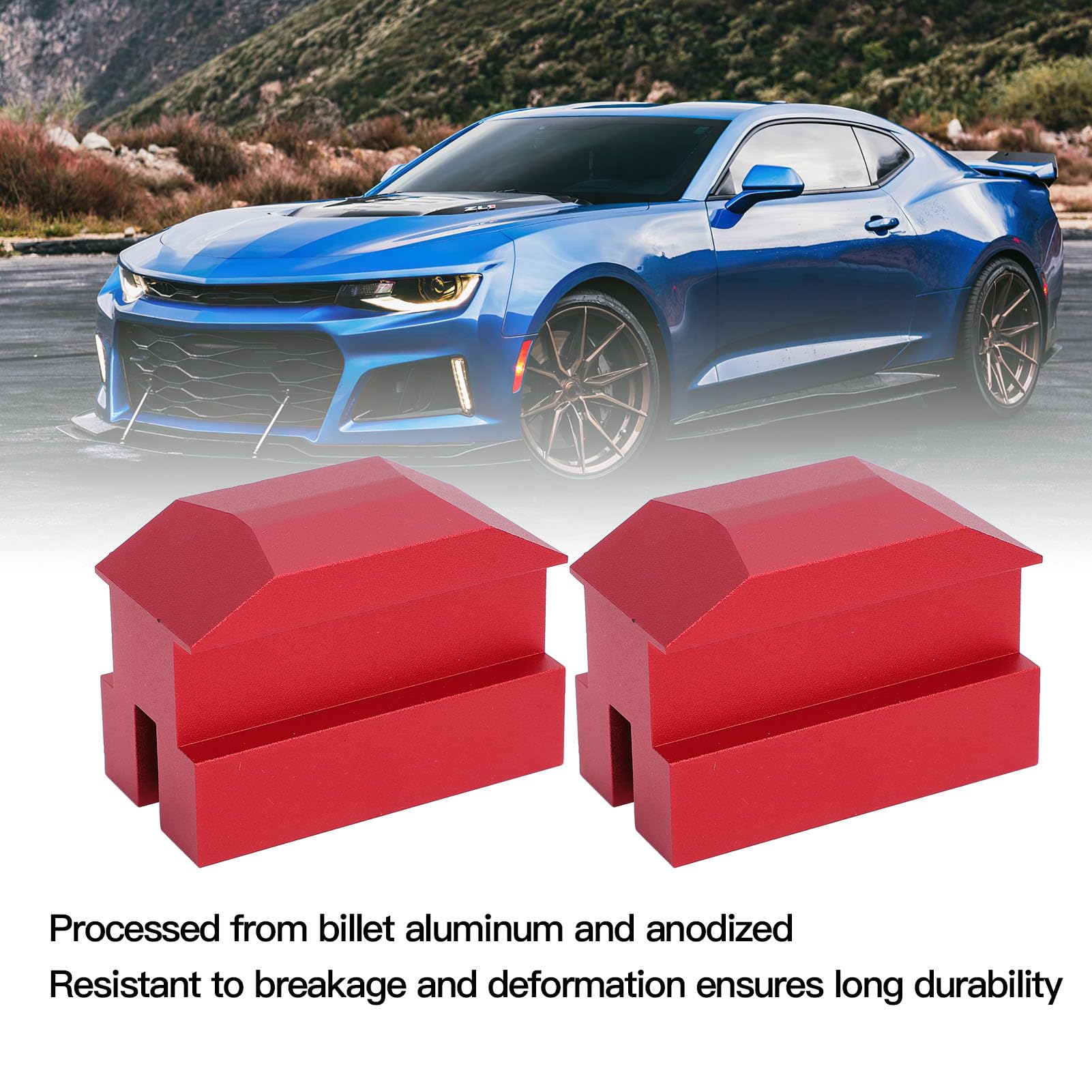 Luocute 4PCS Jack Lift Pad, Anodized Rosso Alluminio Floor Jack Adapter