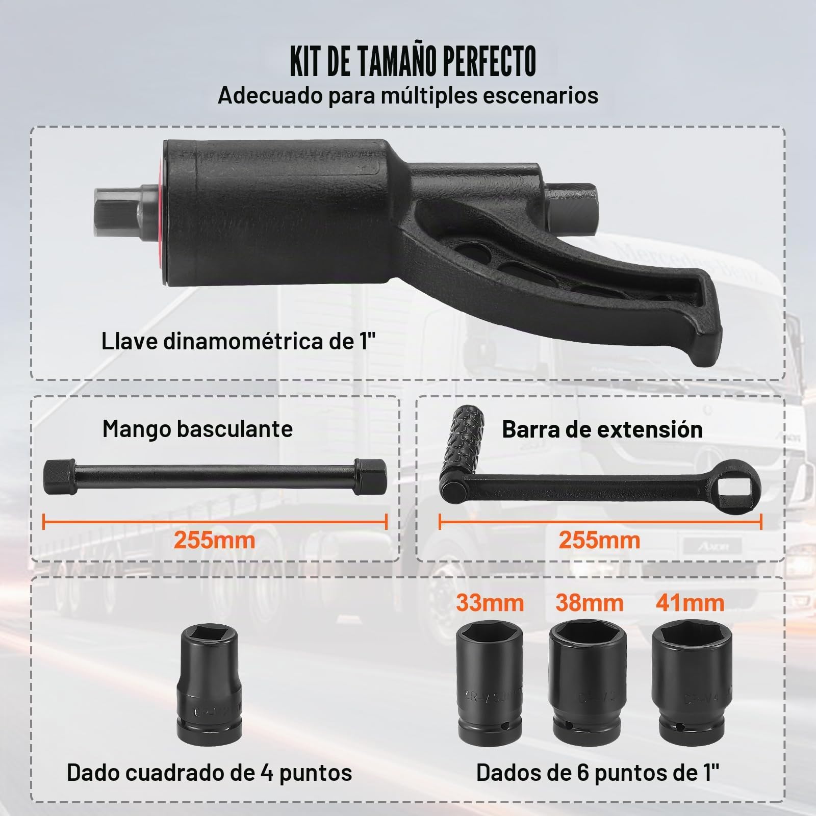VEVOR Llave Multiplicadora de Par 25,4 mm Relación 1:58 Multiplicador de Fuerza con 4 Vasos Caja Multiplicadora de Par de Acero de Aleación para Quitar Tuercas de Rueda Coche Taller Garaje