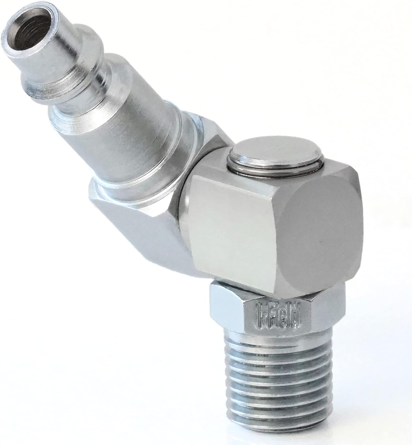I.Field Air Swivel Fitting 360 Degree Rotating Dual-Axis NPT 1/4″ Quick Plug Connector, 1 Piece, No Color Ring