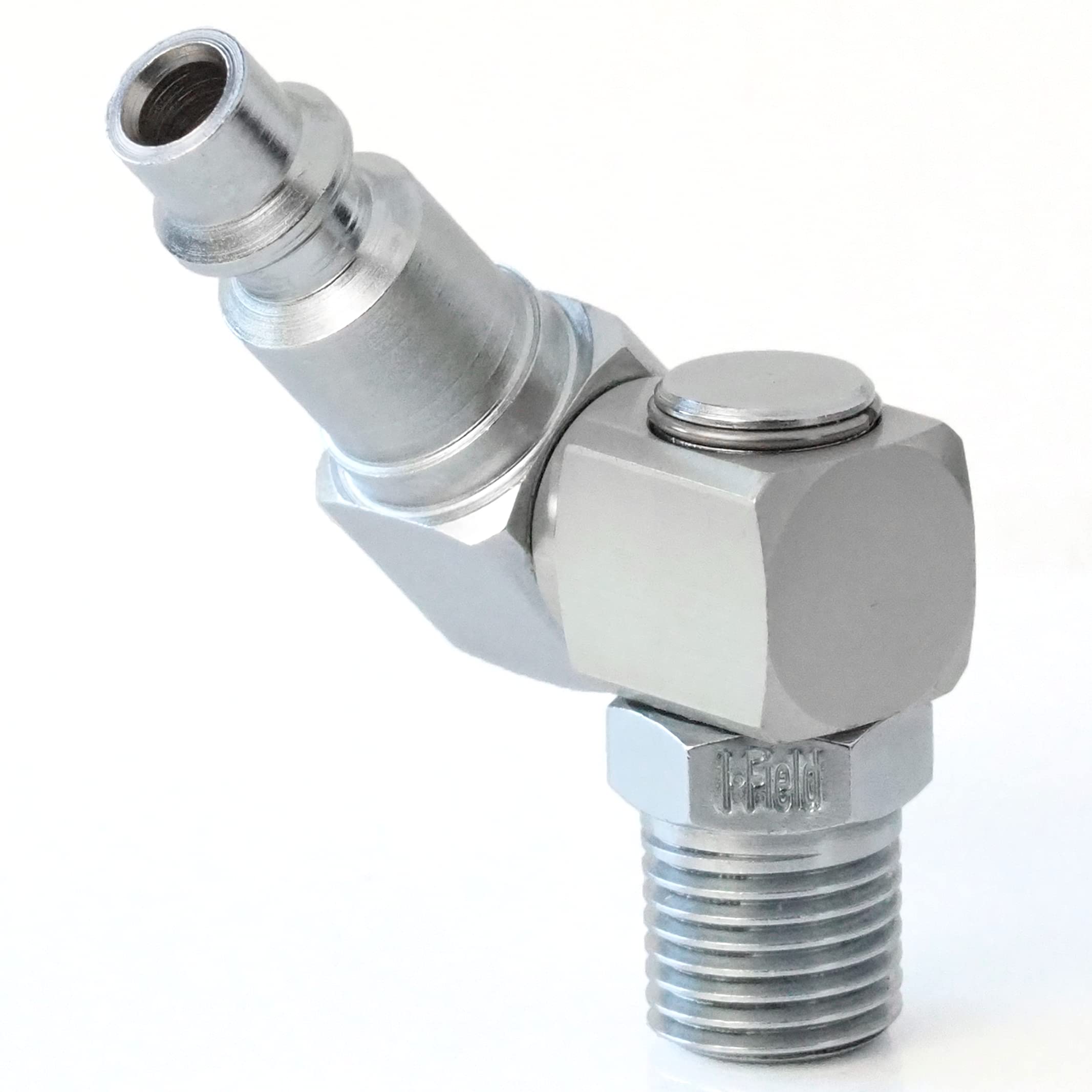 I.Field Air Swivel Fitting 360 Degree Rotating Dual-Axis NPT 1/4″ Quick Plug Connector, 1 Piece, No Color Ring