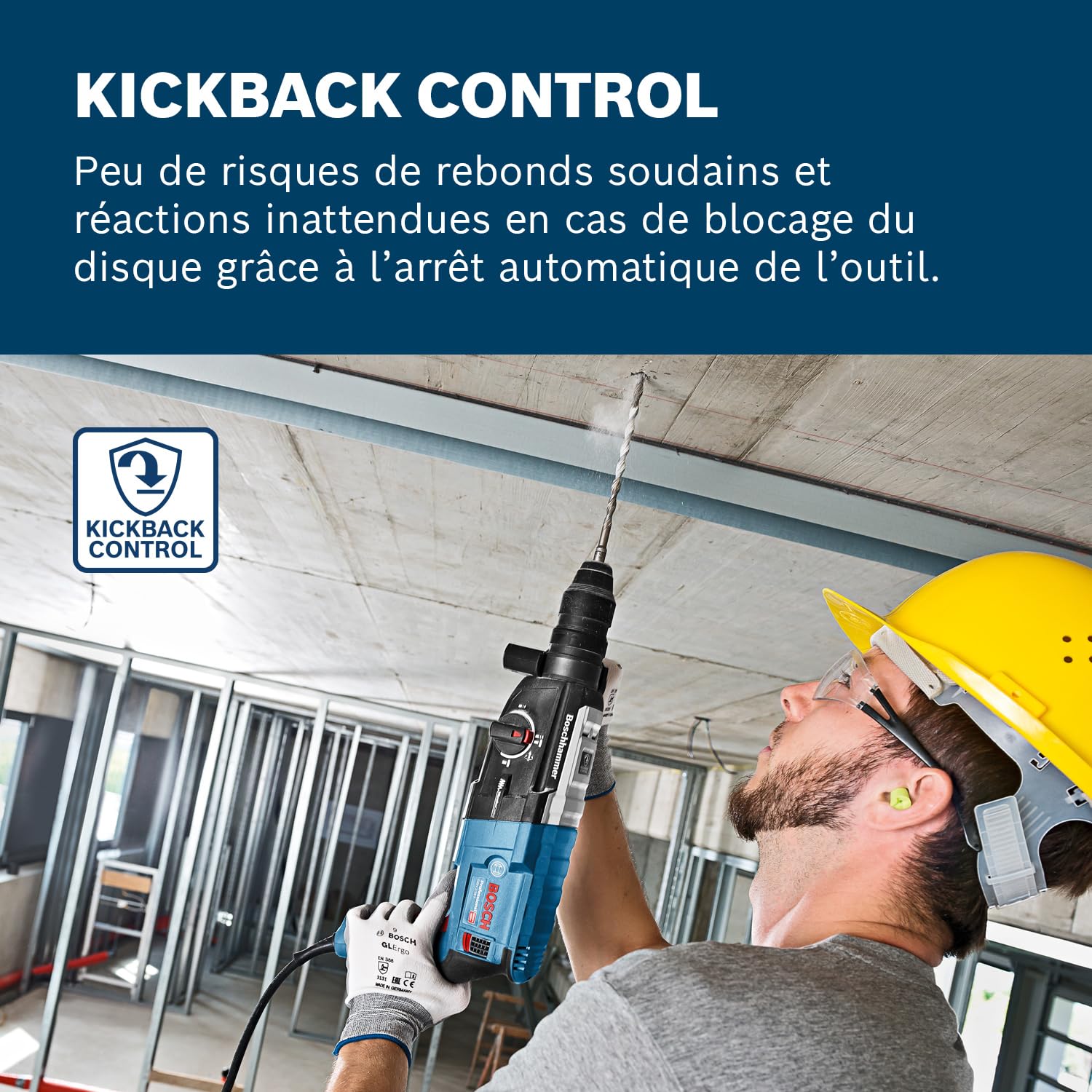 Bosch Professional perforateur GBH 2-28 F (avec poignée auxiliaire, butée de profondeur 210 mm, chiffon, mandrin automatique, mandrin interchangeable SDS plus, coffret de transport) - 3