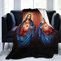 Vista 3 de Manta de forro polar cálido con el corazón de Jesús del Sagrado Corazón de Jesús, ultra suave, ligera, cálida