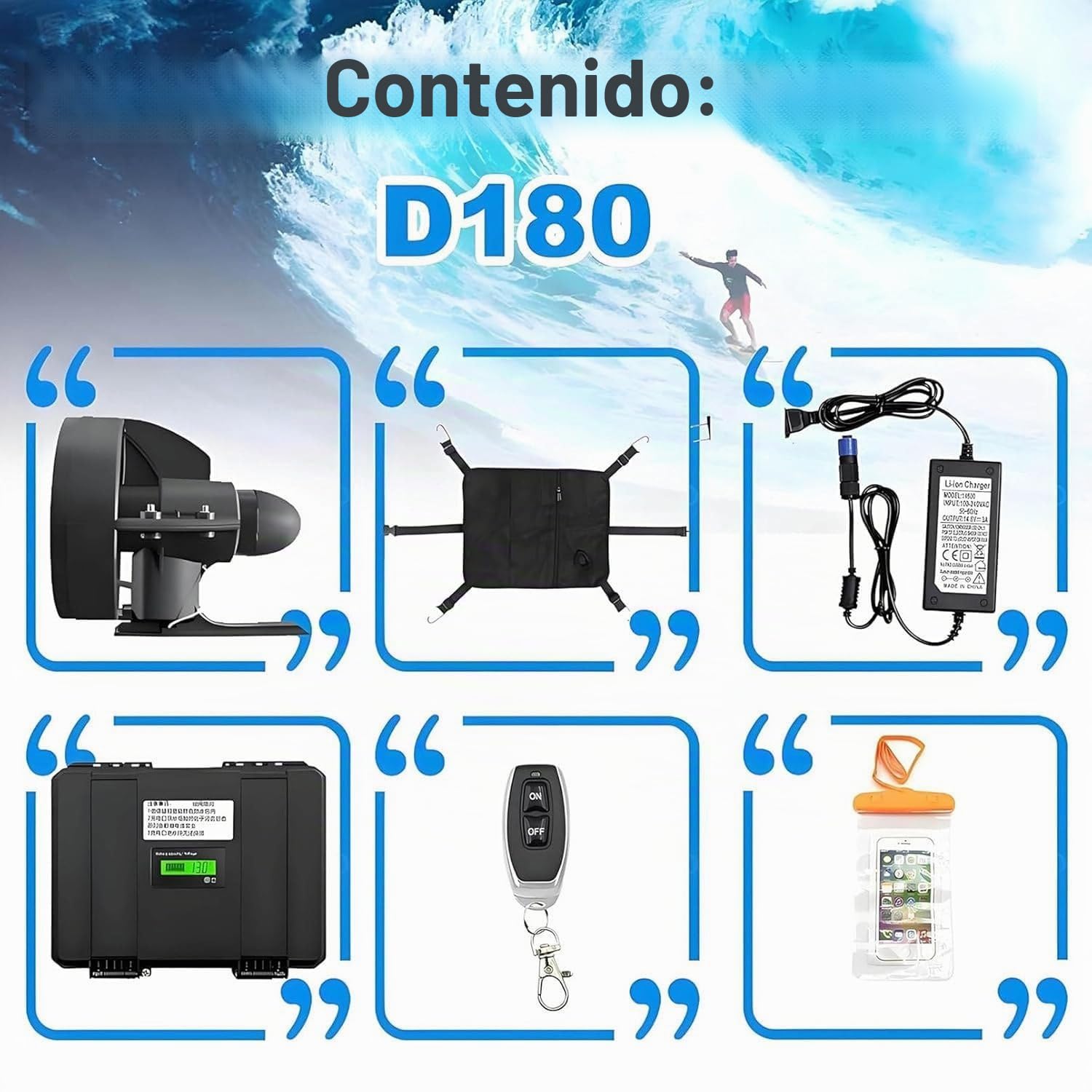 Tabla de Surf eléctrica con Motor de Aleta, propulsión de hélice de 216 W y 288 W, propulsor Submarino de 12 V, batería de 20 Ah, Motor de Tabla de Surf de Remo con Aleta eléctrica 216W
