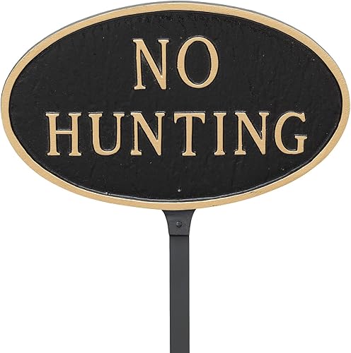 Miniatura 5 de Letrero de metal fundido para no cazar - Pared o césped - Señal de advertencia - Resistente a los rayos UV - Aluminio con recubrimiento en polvo -
