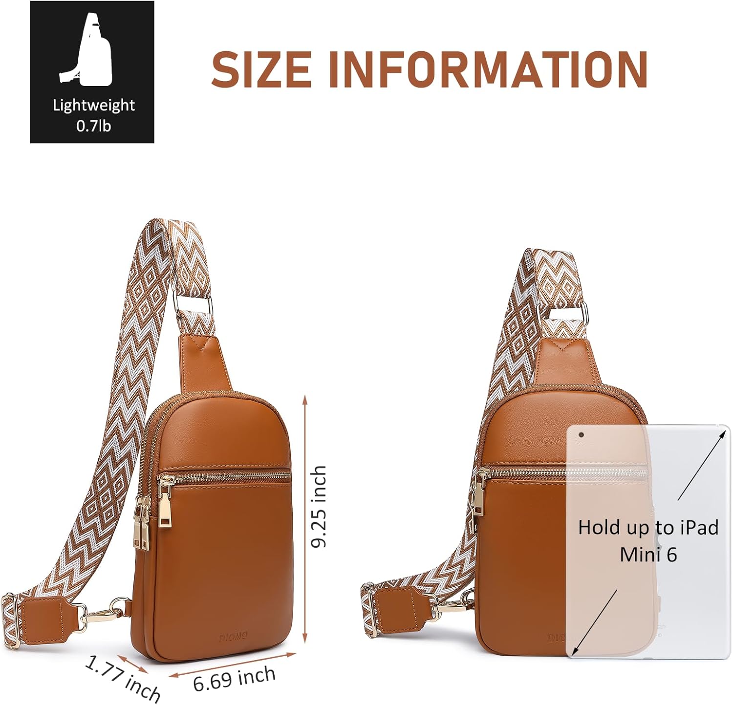 DIOMO Anti Theft Small Sling Bag for Women Cross Body Bag Trendy, RFID Fanny Packs Vegan Leather for Women Travel Belt Purse - Image 5