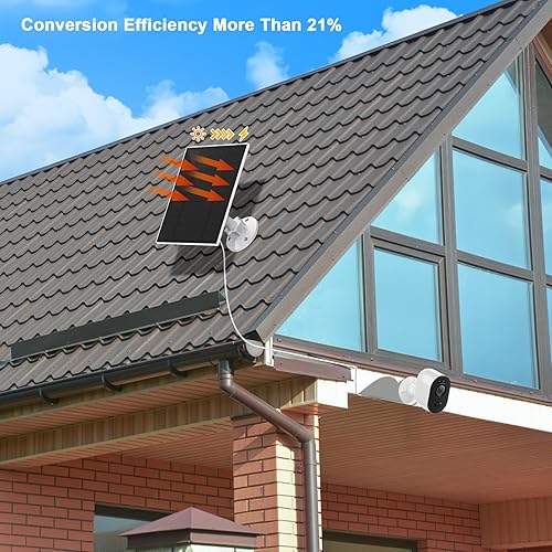 Miniatura 7 de Panel solar para cámara de seguridad, paneles solares USB C de 5 W para cámaras, panel solar impermeable IP65 para cámara de pájaros, cámaras de