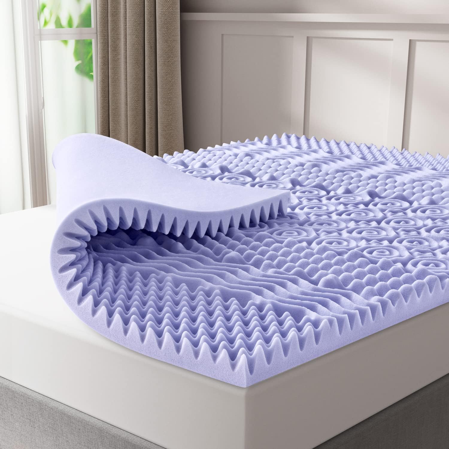 UniPon 2 Inch Egg Crate Memory Foam Mattress Topper