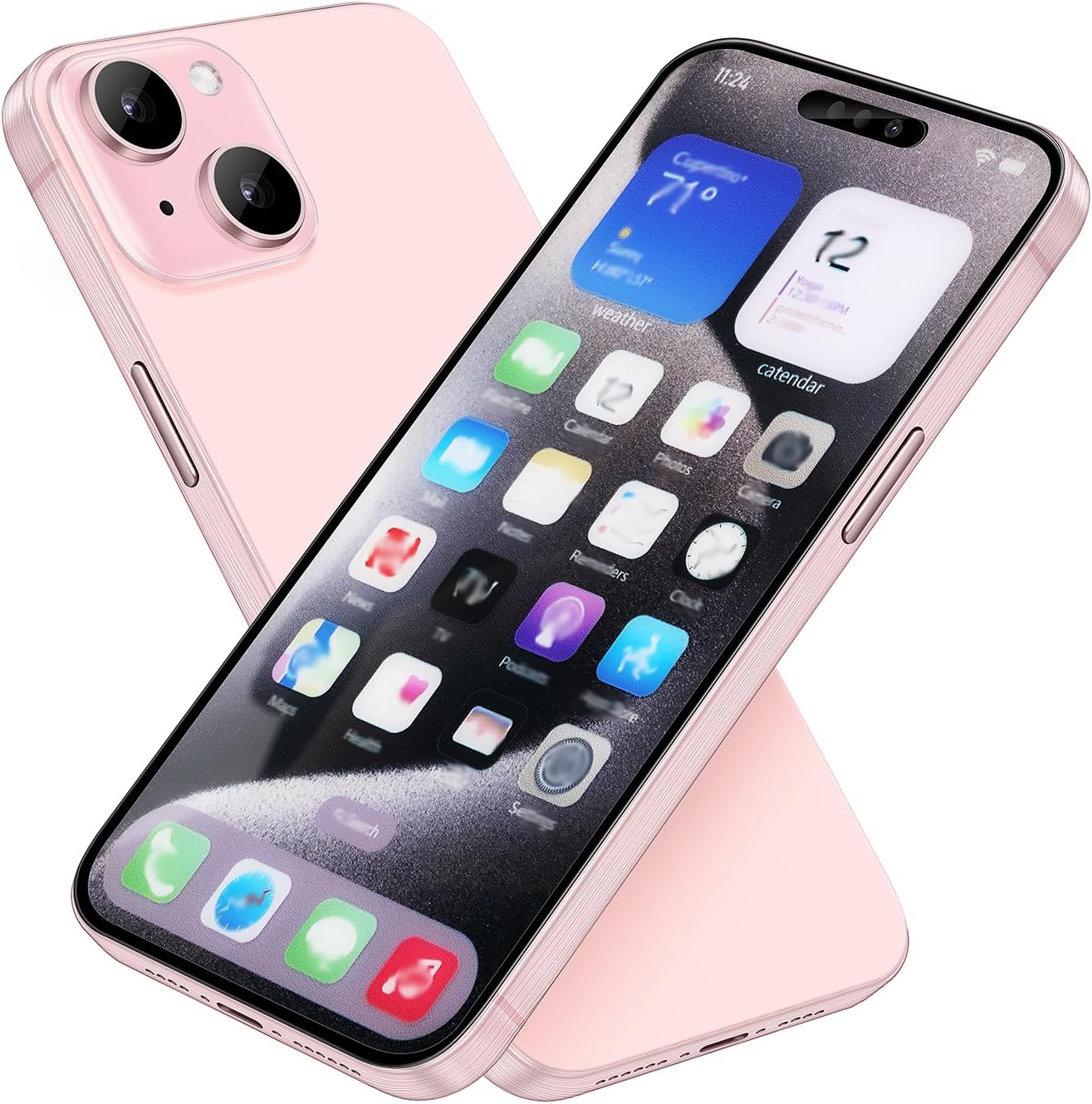 Dummy Fake Model, Looks Like The Real Phone Compatible With Phone 15, for Cell Store Display or Toy for Kids (Pink)