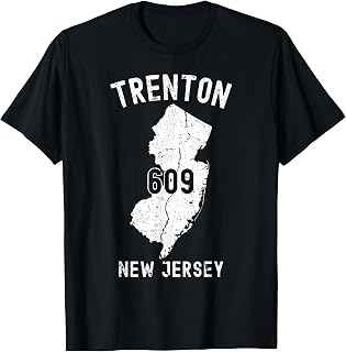 Trenton New Jersey NJ 609 Vintage Athletic Style T-Shirt