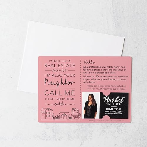 Vista 5 de I'm not just a Real Estate Agent, I'm also your Neighbor" Mailer Set Envelopes Included M2-M003