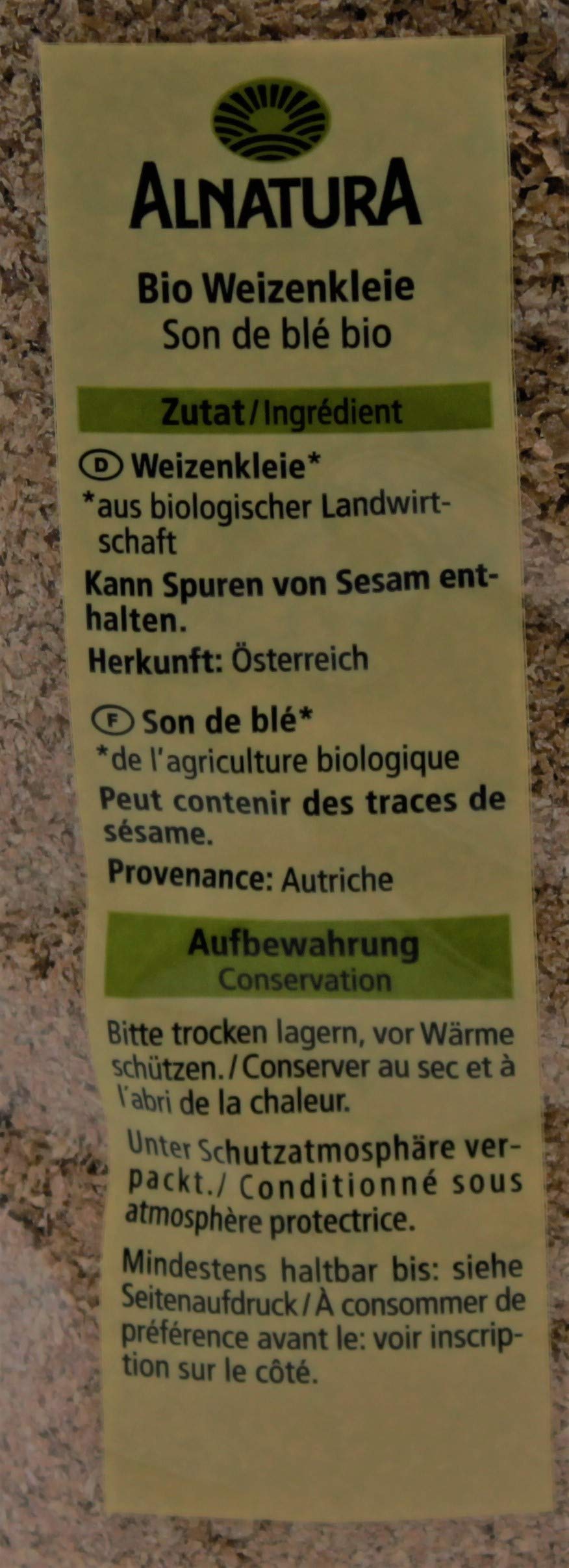 Alnatura Bio Weizenkleie, 8er Pack (8 x 250g)