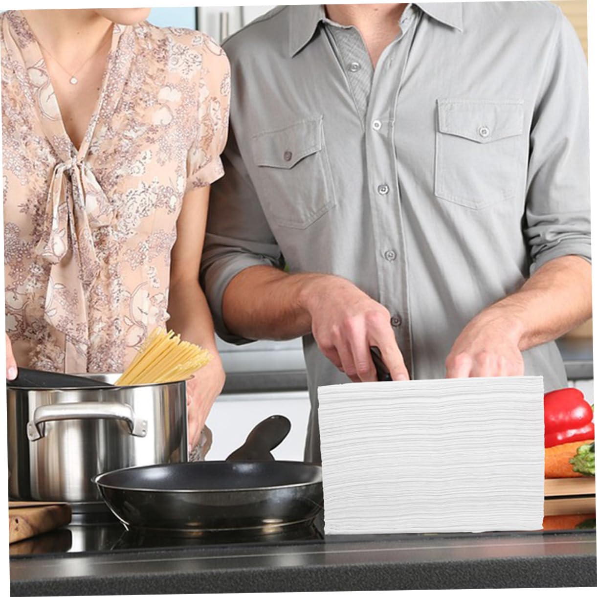Asciugamani di Carta Usa e Getta 2 Confezioni Bianco Cucina | Carta Assorbente ad Asciugatura Rapida, Ricarica per Dispenser, Uso Locale