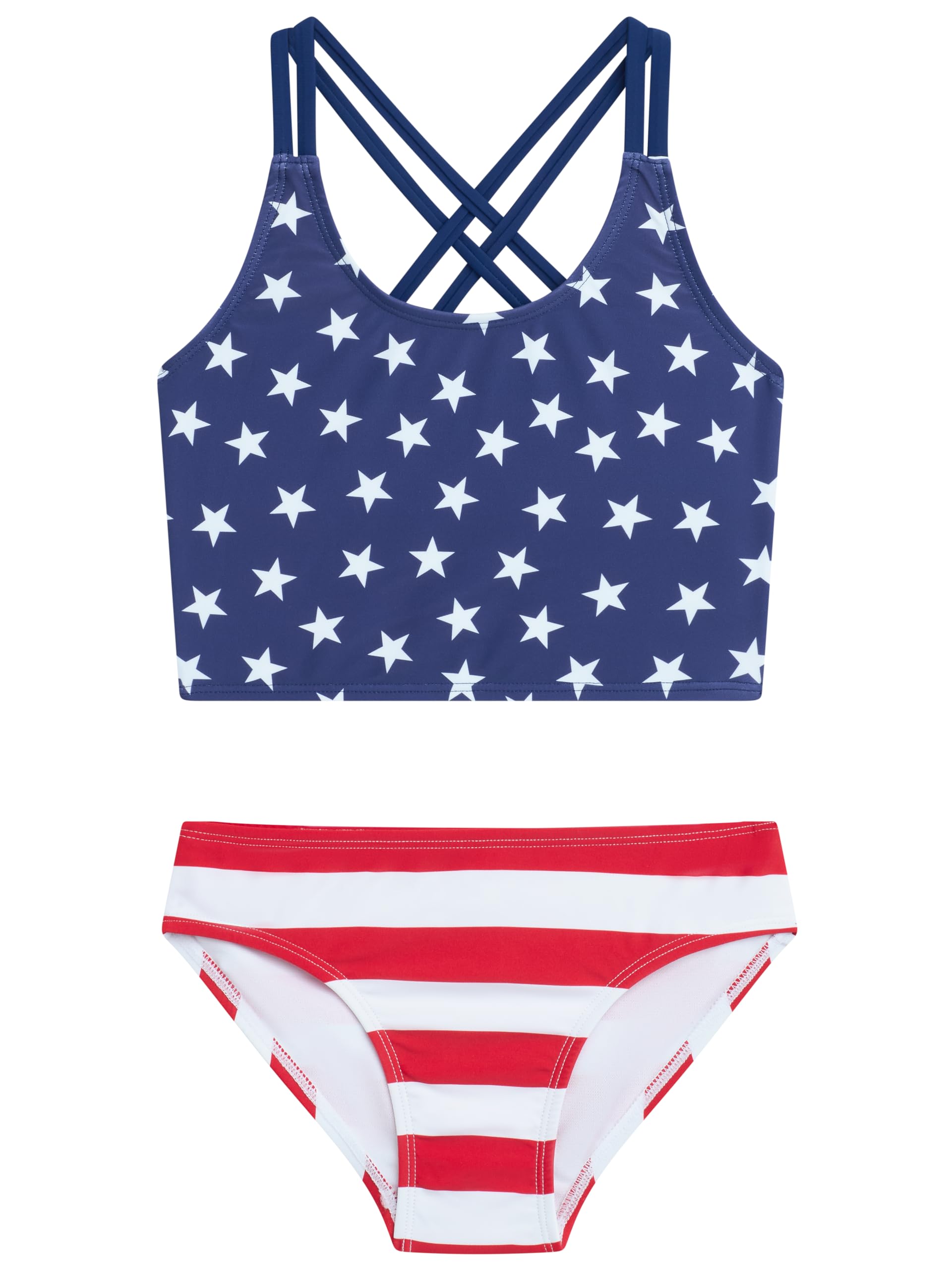 Kanu Surf Girls Waverly UPF 50 Beach Sport Criss-Cross Tankini