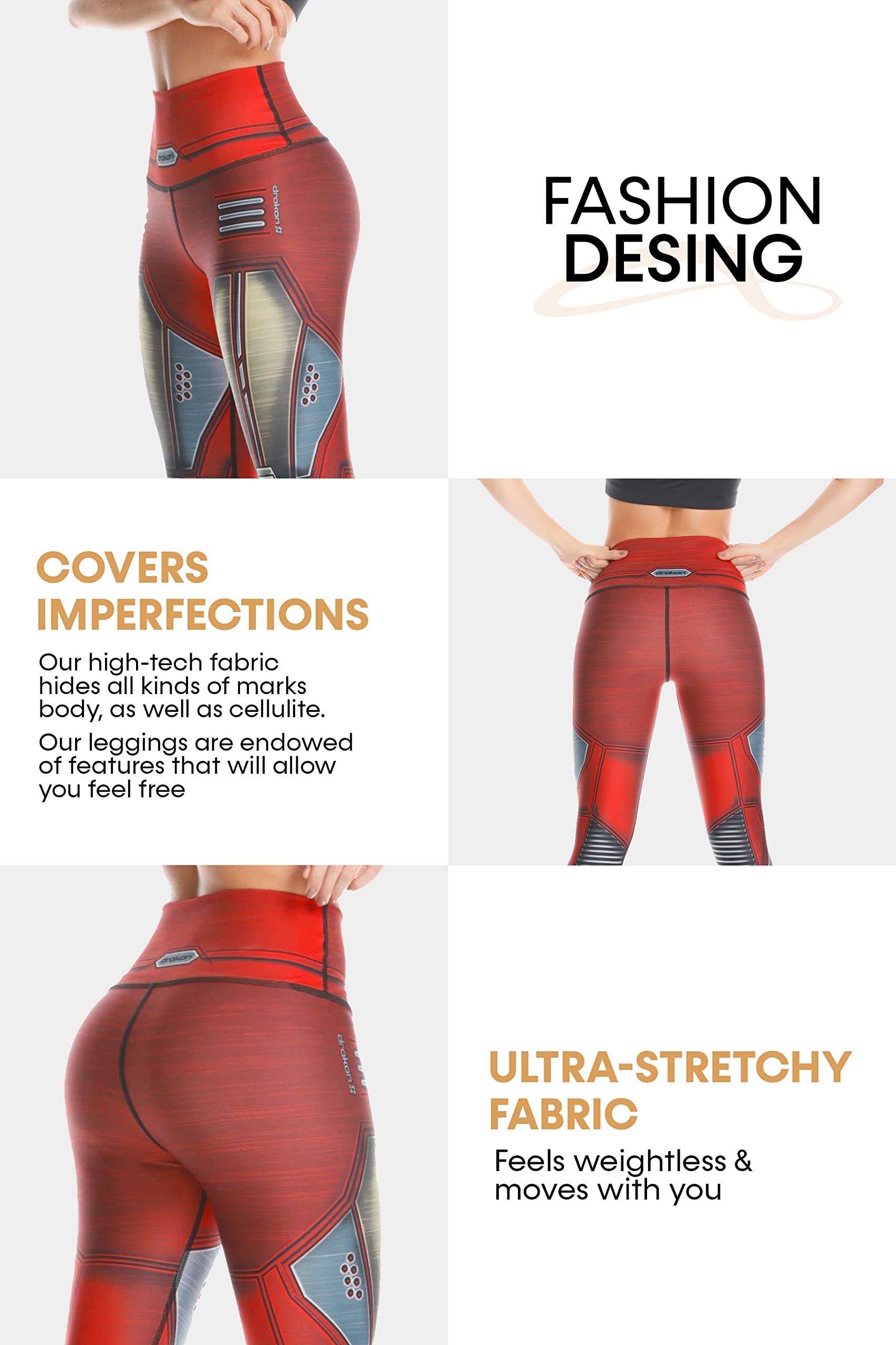 Drakon Muchos estilos de Crossfit Leggings Colombianos Yoga Pantalones Medias de Compresión - gris - Talla Única