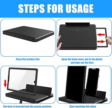 Portable Foldable Phone Screen Magnifier with Anti Blue Light Lens Smartphone Screen Amplifier to Increase Viewing Comfort