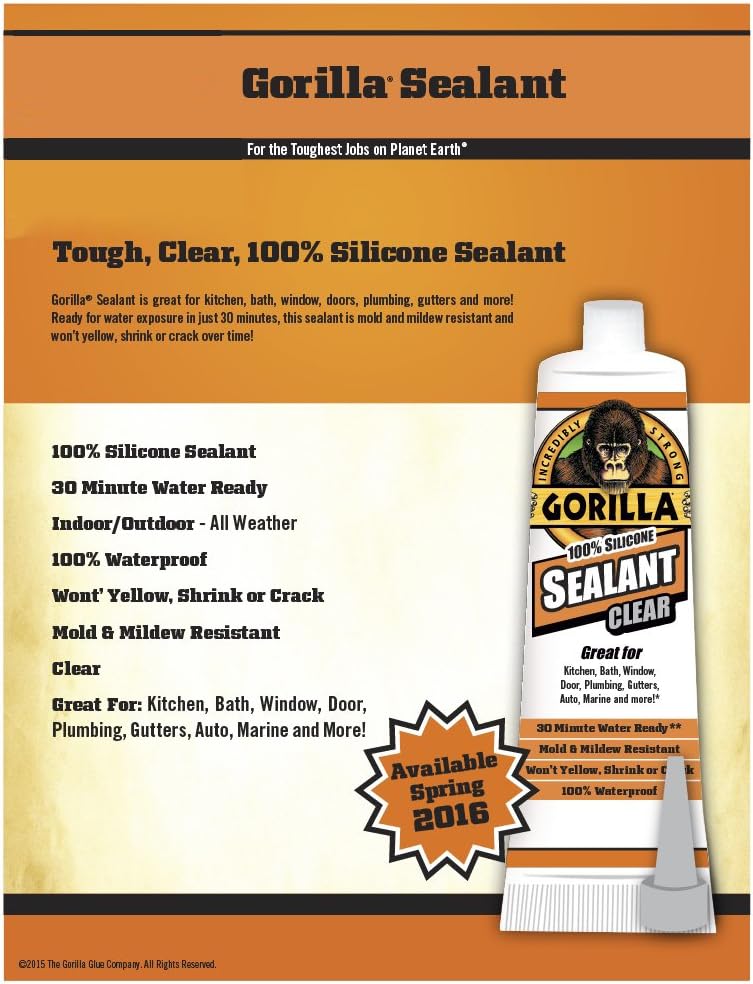 Free Shipping 🛒 GORILLA GLUE COMPANY, (THE) 2.8OZ GORILLA SEALANT