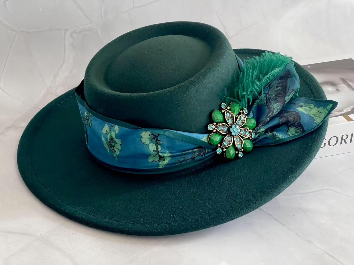 Wide Brim Women Fedora Hat- Panama Dress Hats for Party 2025 - Image 3