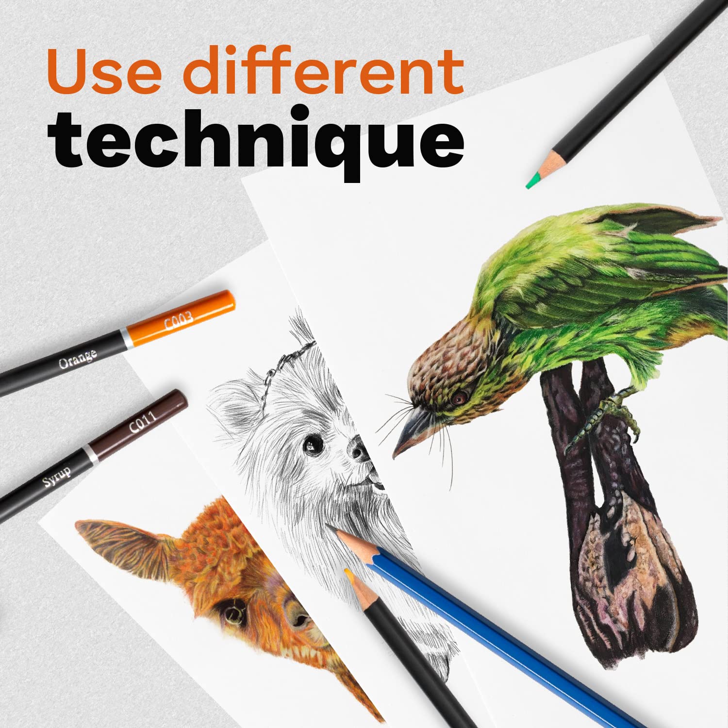 Ensemble de crayons et crayons professionnels - 96 pièces - Outils de dessin et de croquis pour adultes - Trousse noire avec accessoires de qualité supérieure, crayons crayon avec beaucoup de pigment