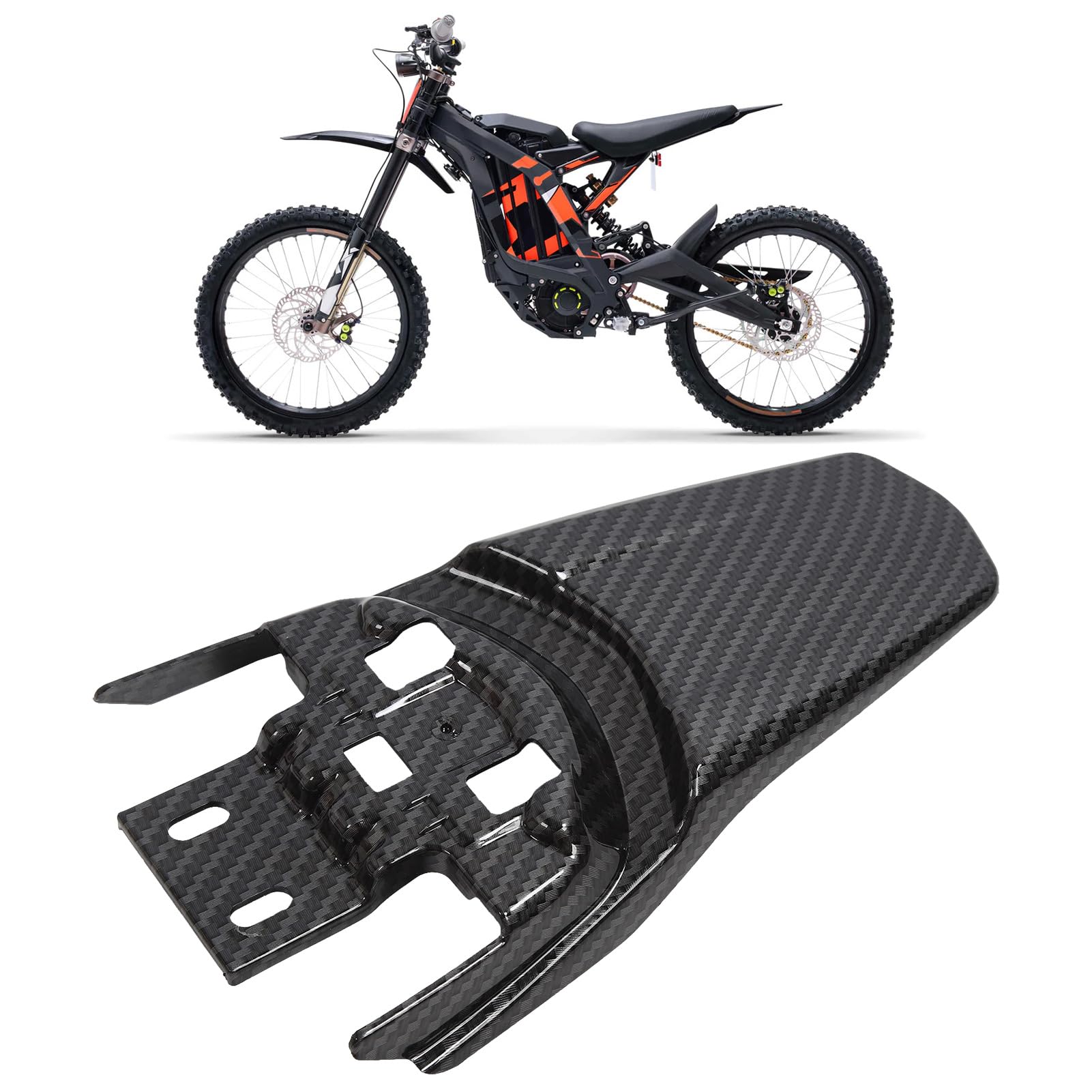 Aramox Tylny Błotnik Motocyklowy do SurRon Light Bee X S, Wzór z Włókna Węglowego, Ochronna Osłona