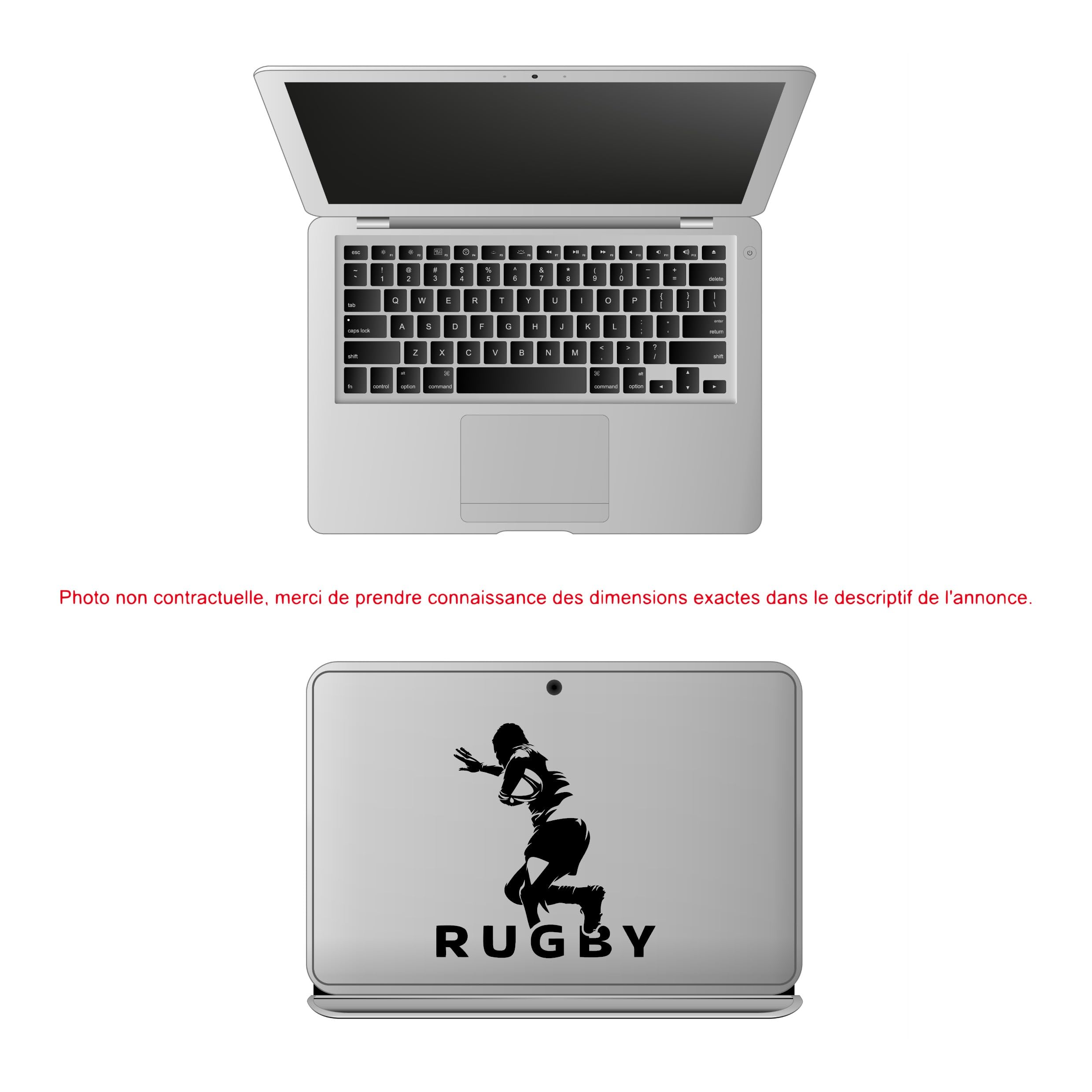 Sticker Autocollant Vinyle Rugbyman - Joueur de Rugby, Décoration Parfaite pour de nombreuses Surfaces, idéal pour Ordinateur portable, Voiture, etc ...