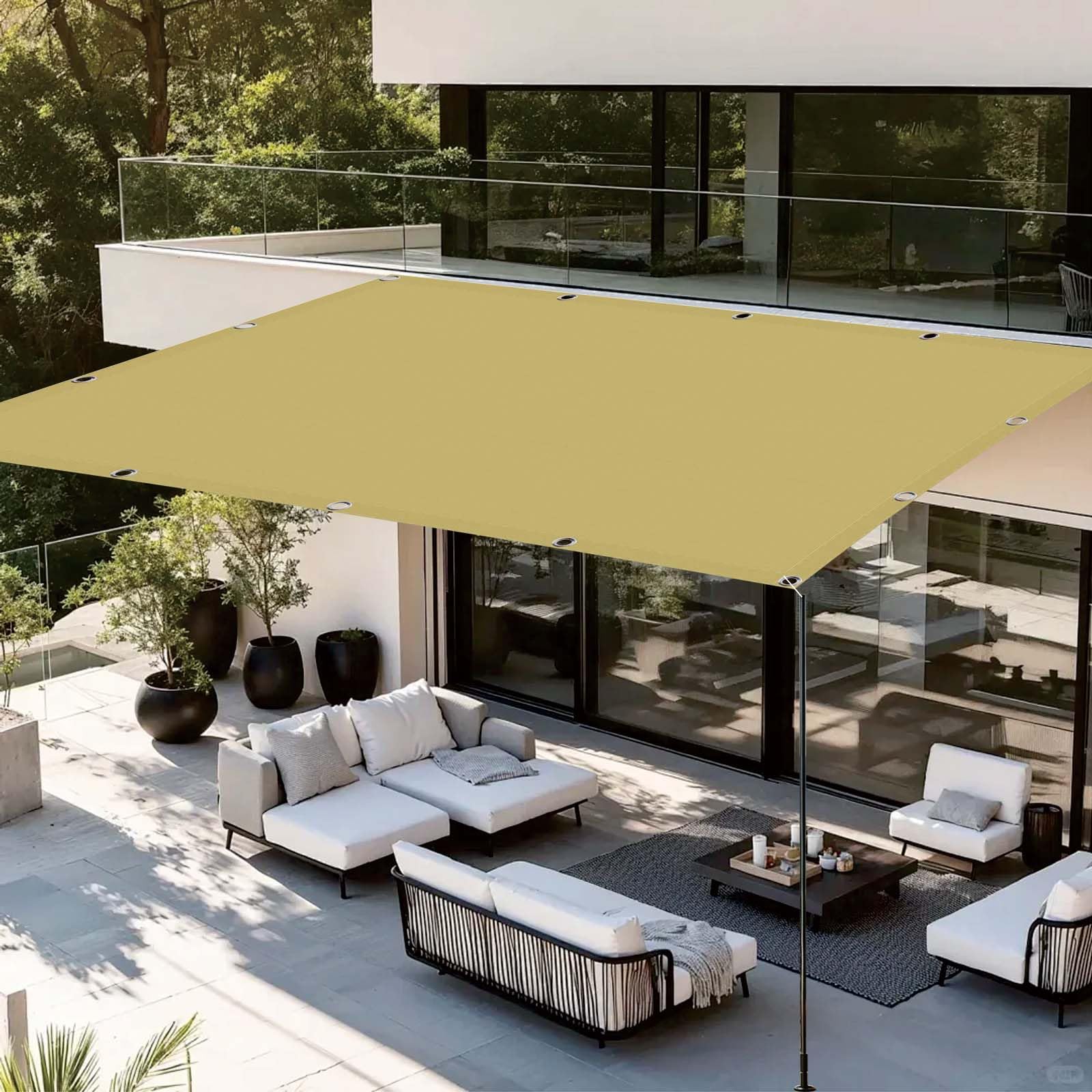 Toile ombrage anti UV 98% résistante pluie pare-soleil 140x800