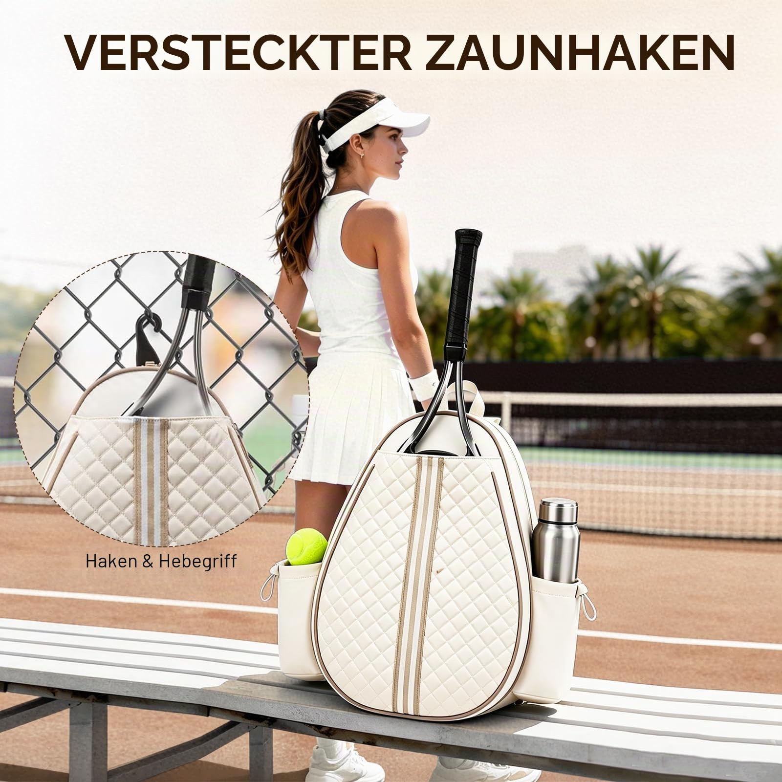 Tennistasche Damen Herren Kinder, Tennis Rucksack & Badminton Tasche, Wasserdicht & Leicht, Mehrfachtaschen-Design für Tennisschläger, Padel, Pickleball