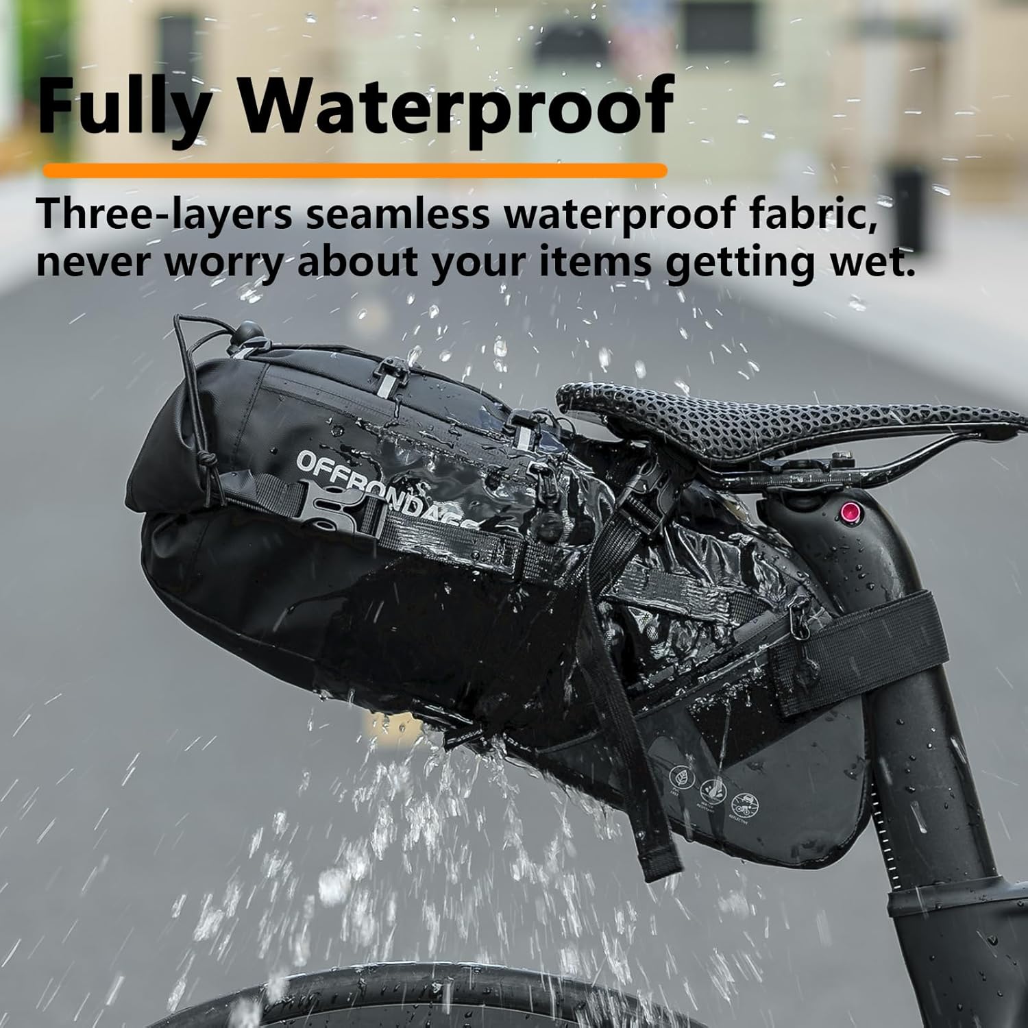 Waterproof Bike Saddle Bag Large Capacity 15L Bikepacking Bicycle Seat Bag for Road Mountain