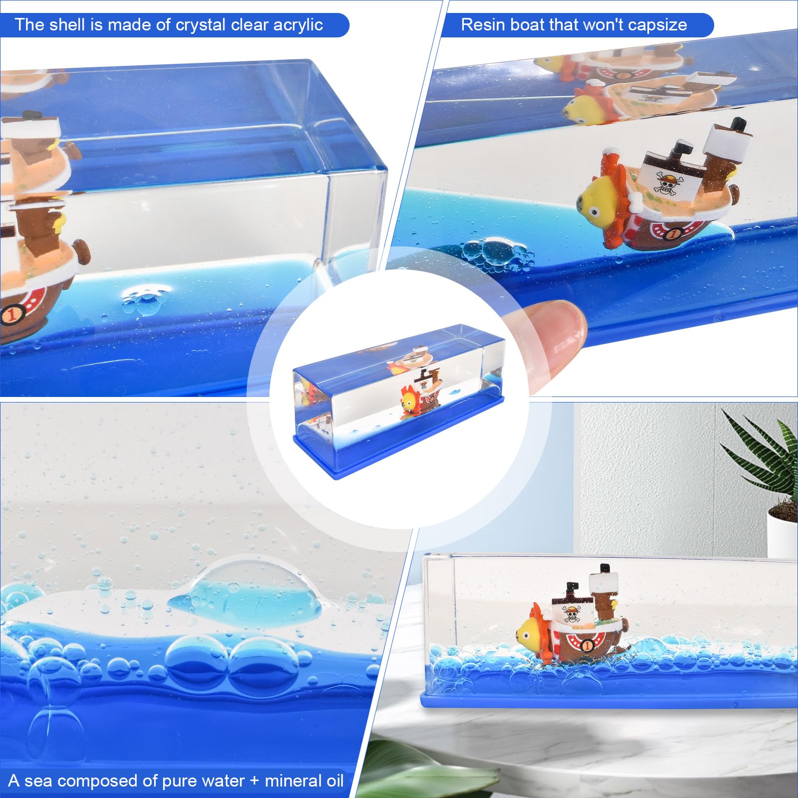 DEARBAG – Bouteille Fluide Bateau Pirate Insubmersible – Décoration De Bureau Anti-Stress