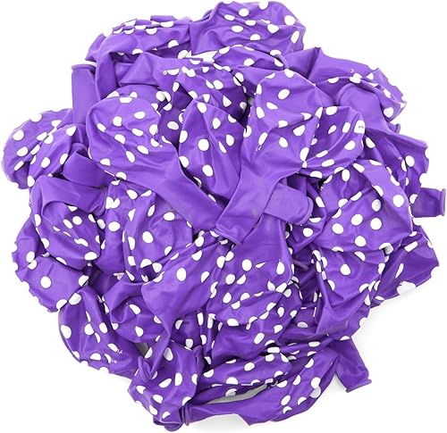 Miniatura 4 de BLUE PANDA - Paquete de 50 globos de látex morado de 12 pulgadas para decoración de fiestas de cumpleaños con 1 oro de 2.5 x 2.5 x 5 pulgadas de