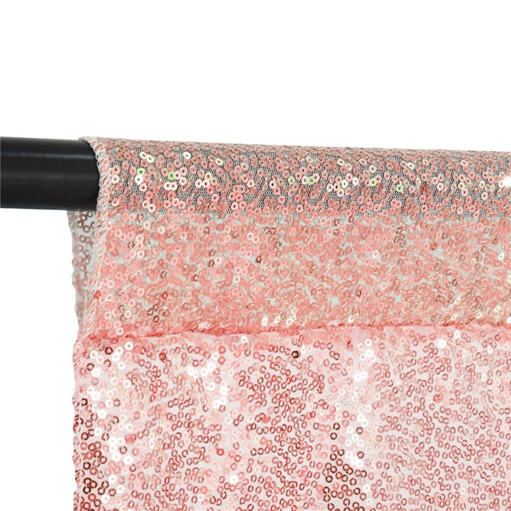 Rideau à paillettes - Paillettes - Toile de fond - Rideau décoratif pour Noël, Saint-Valentin, mariage, anniversaire, fête, baby shower - Décoration de la maison - Doré clair - 122 x 300 cm
