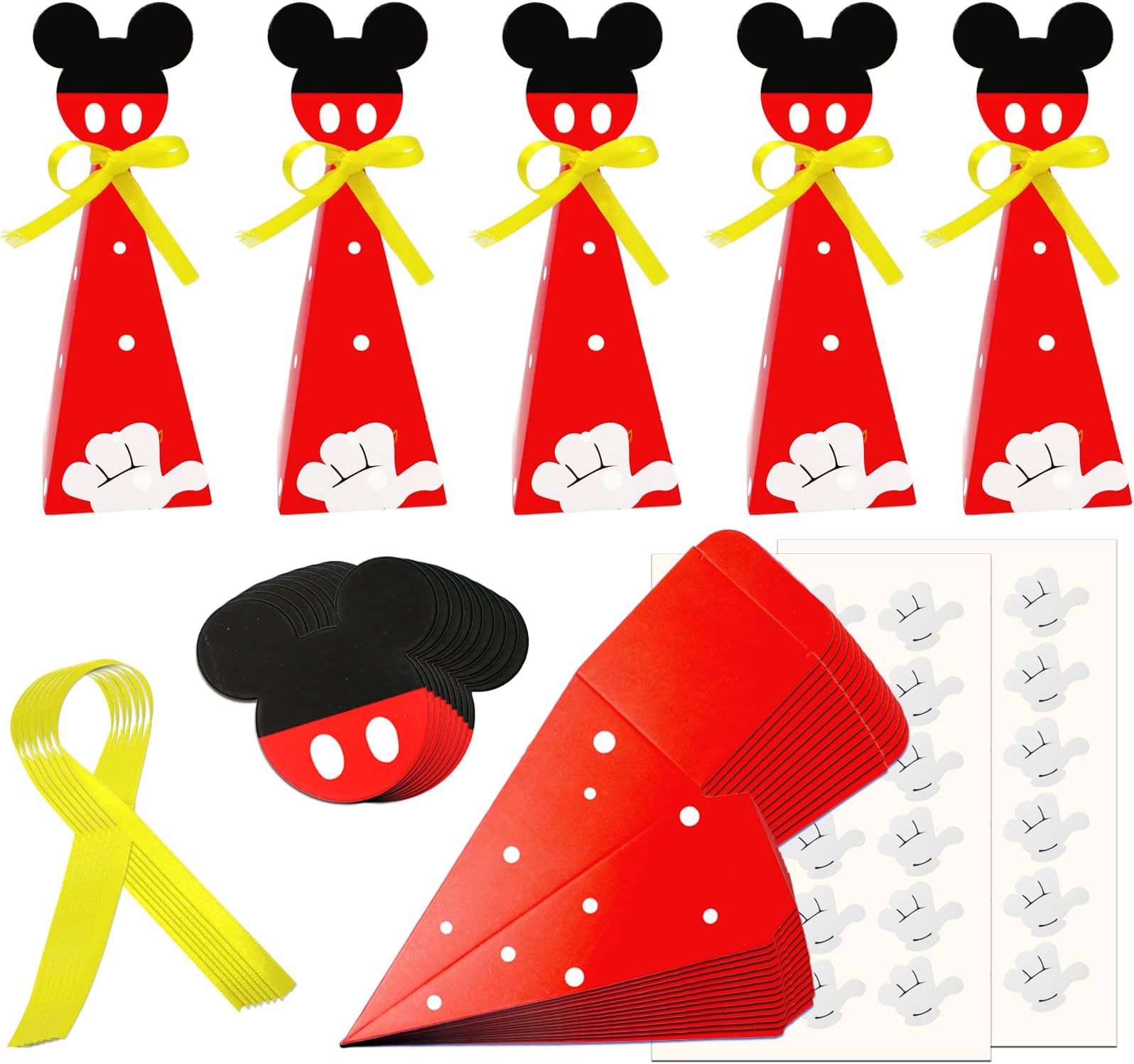 50PCS Mouse Candy Boxes Mouse Party Favor Goodie Treat Bags for Kids, Mouse Birthday Party Supplies Baby Shower Mouse Theme Party Decorations