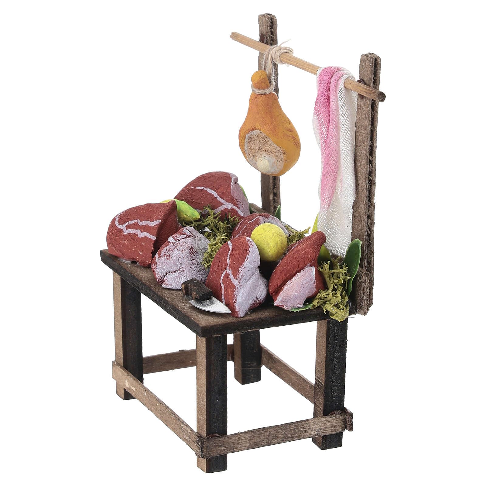 Holyart Ambientazioni, botteghe, case, pozzi: Banco della carne 10x7x4 presepe 12 cm