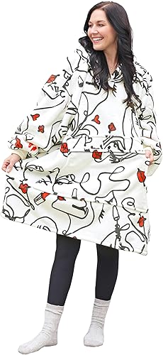 Miniatura 6 de Catalonia Sudadera con capucha de gran tamaño con estampado de cara abstracta, sudadera gigante de sherpa para adultos, hombres, mujeres,