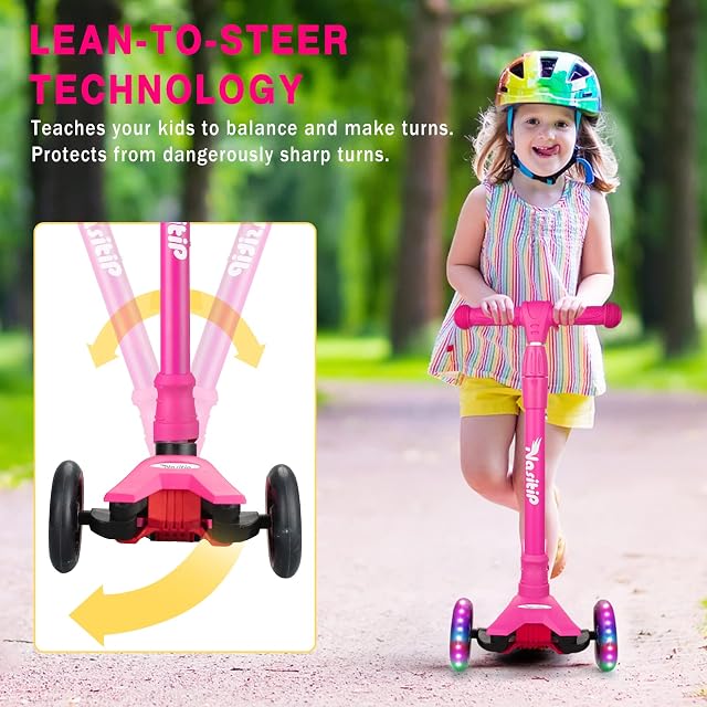 Foto 2 de 6 de Zstar Patinete Infantil - 3 Ruedas - Altura Ajustable, Luces LED - Rosa