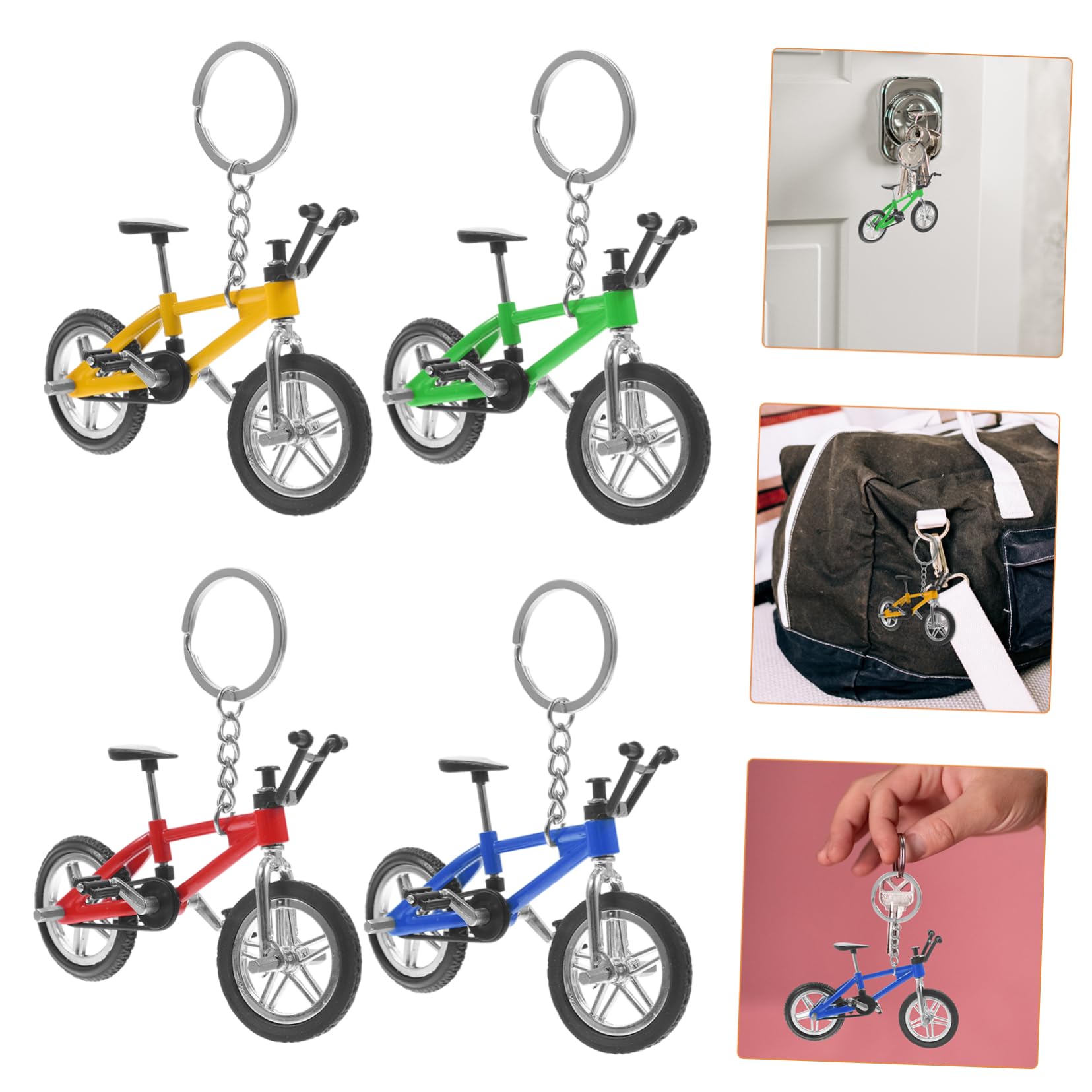 BRIGHTFUFU Diy Bicycle Model Keychain Mini Bike Pendants Simulation Alloy Bike Model for Decor