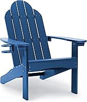 Vista 21 de LUE BONA HDPS Sillas Adirondack Set de 2, Silla para Hoguera al Aire Libre Resistente a la Intemperie con Portavasos, Silla Moderna de Plástico