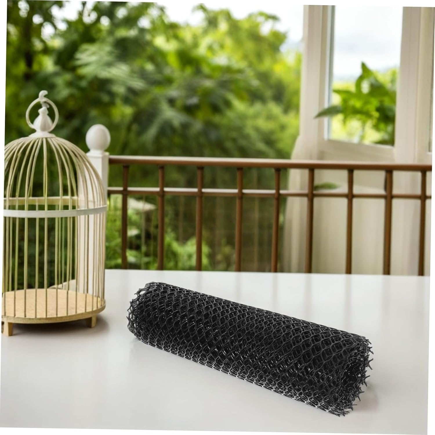 Vaguelly Black Hdpe Pet Safety Guard Net for Balcony and Window Use, Weather Resistant Sturdy Balcony Protective Cat Netting, Pet Fall Protection Barrier for Indoor Dogs and Cats
