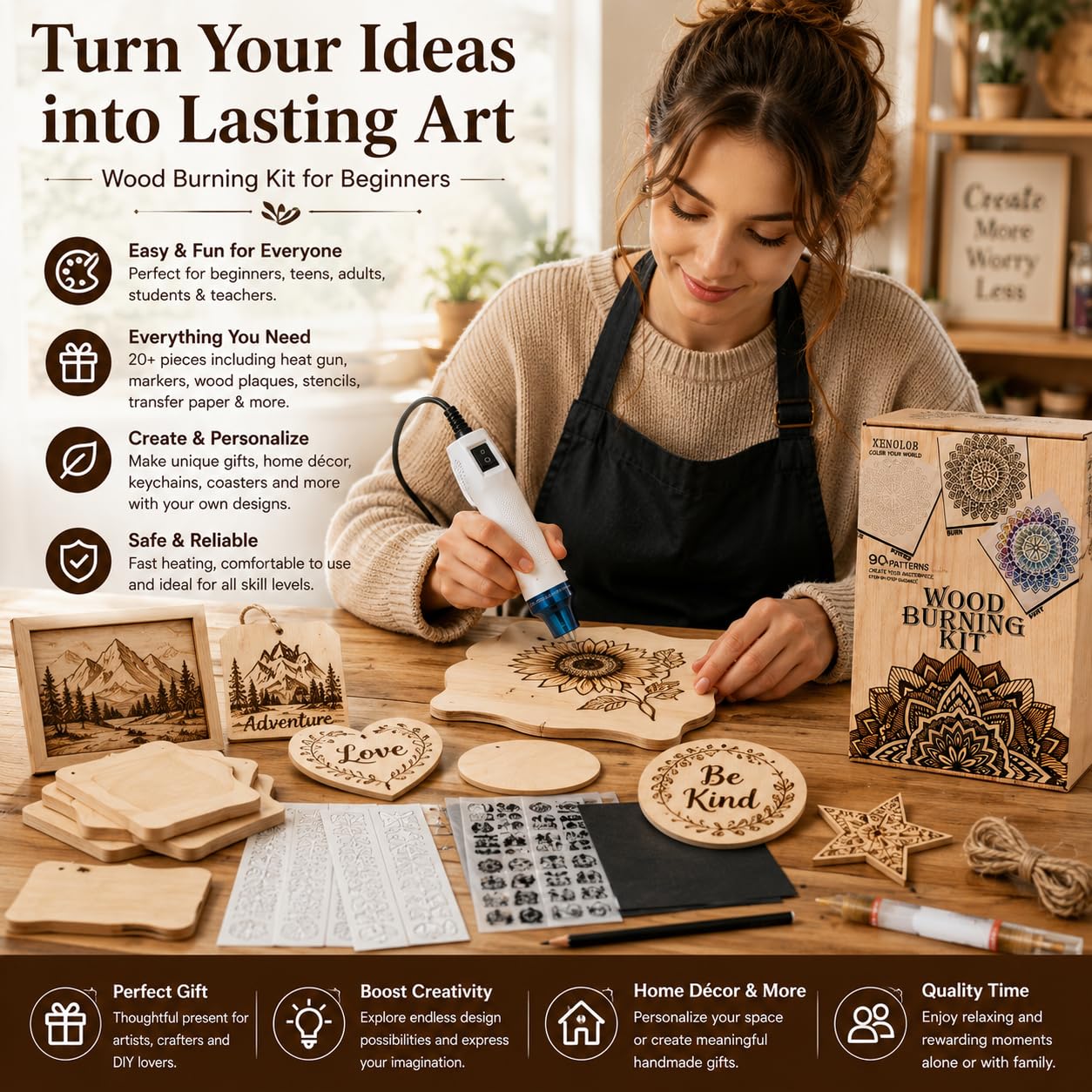 Xenolog Wood Burning Kit - Beginner Pyrography Set -2