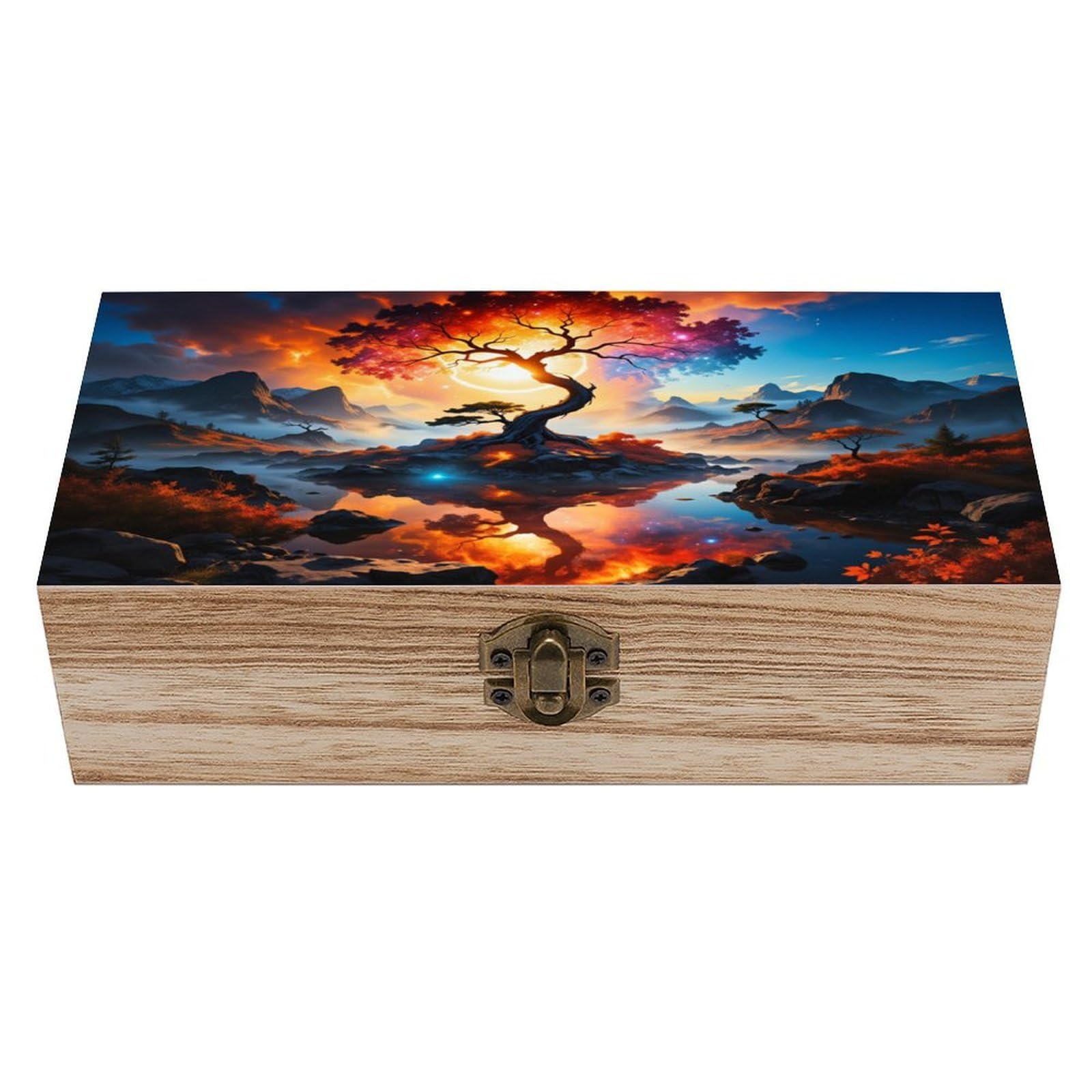 asbwuo Magnificent Spirit Tree Secret Realm Vintage Wooden Keepsake Box