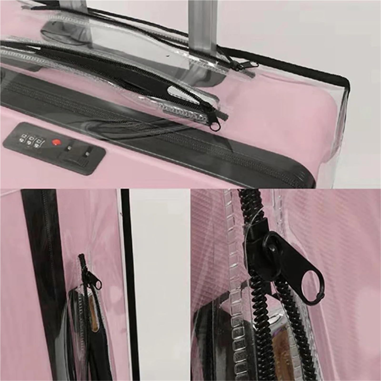 Copertura antipolvere for valigia da viaggio impermeabile resistente all'usura addensata di protezione for bagagli in scatola trasparente con cerniera in PVC Per Valigie(24 inches)