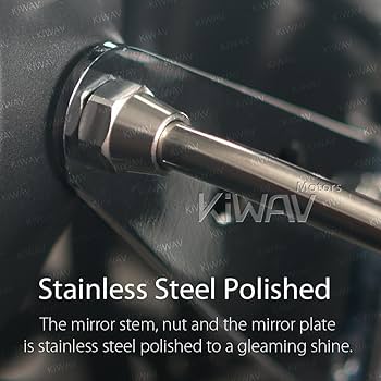 Amazon | KiWAV バイクミラー スタン クロム 方形 左右セット