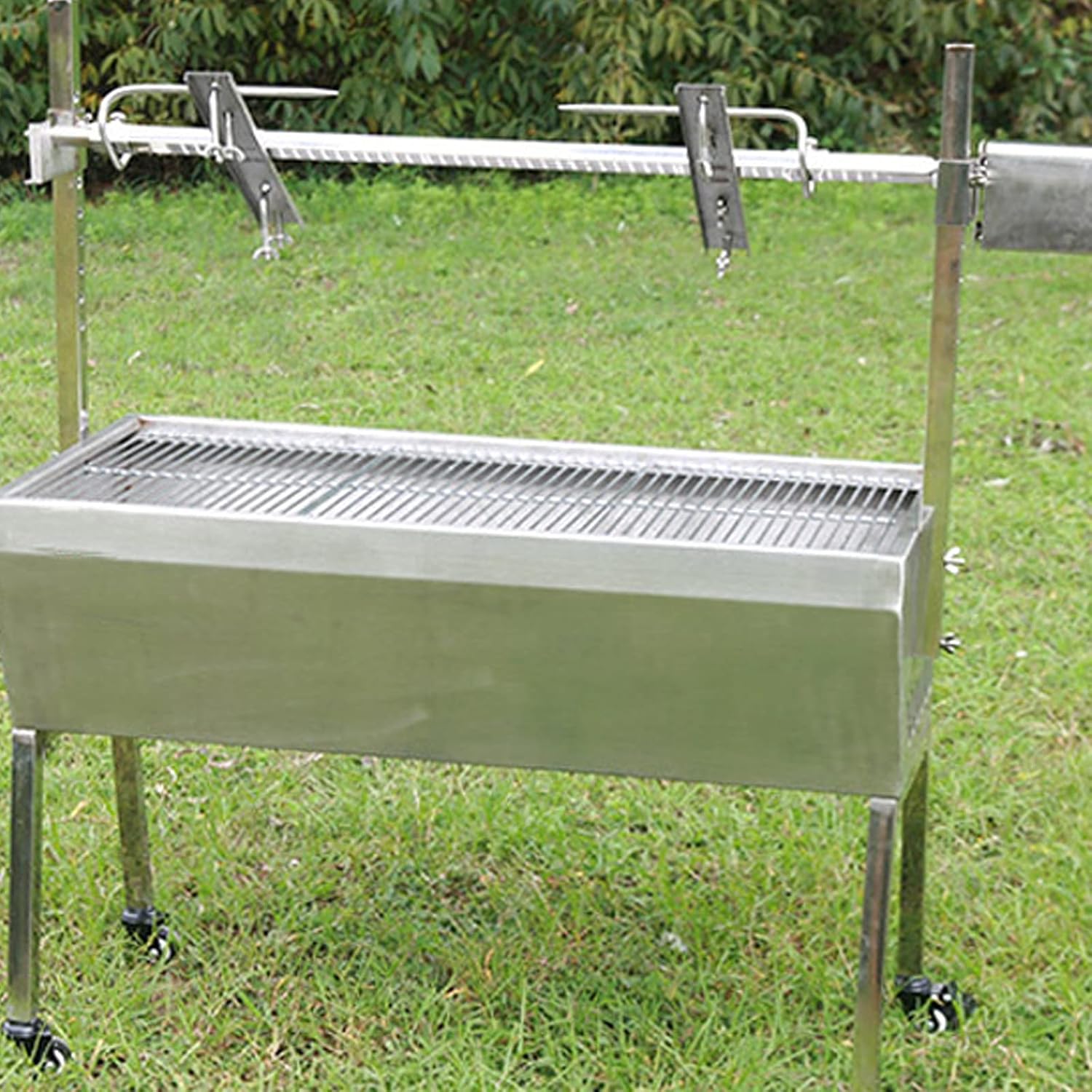 INTSUPERMAI Spit Roaster Rotisserie Grill Rotisserie kit Stainless Steel Spit 46" BBQ Electric Grill 66LB Motor Load