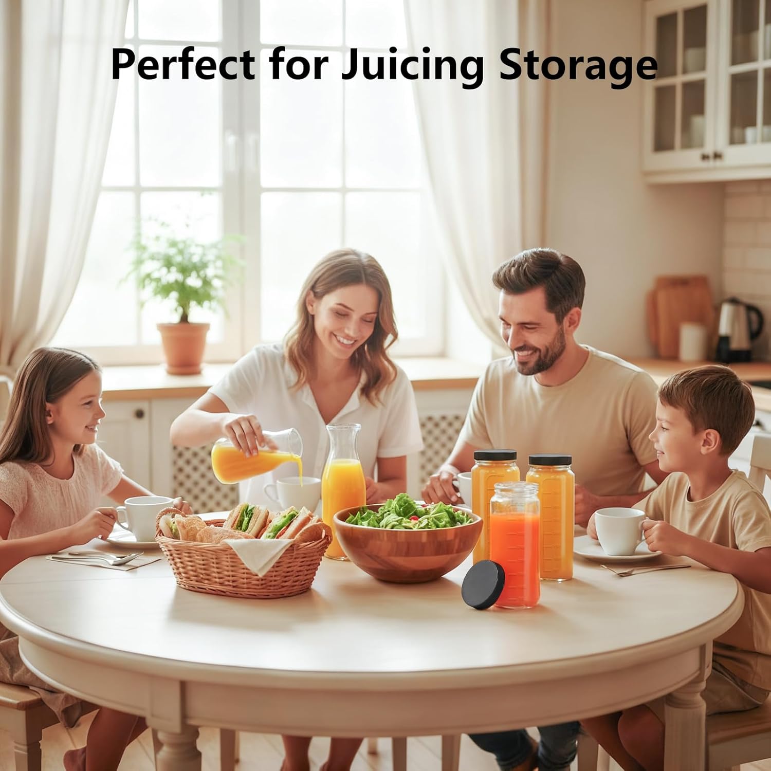 Ruckae 16oz 10 Pack Juice Bottles, Glass Bottles with Lids, Smoothie Cup Lids and Straws, Water Bottle Mason Jar Drinking Glasses for Juicing, Smoothies, Kombucha - Image 7