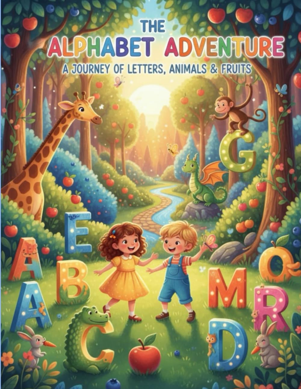 The Alphabet Adventure. Alphabet colouring book, ages 3 to 6: A journey of letters, animals & fruits