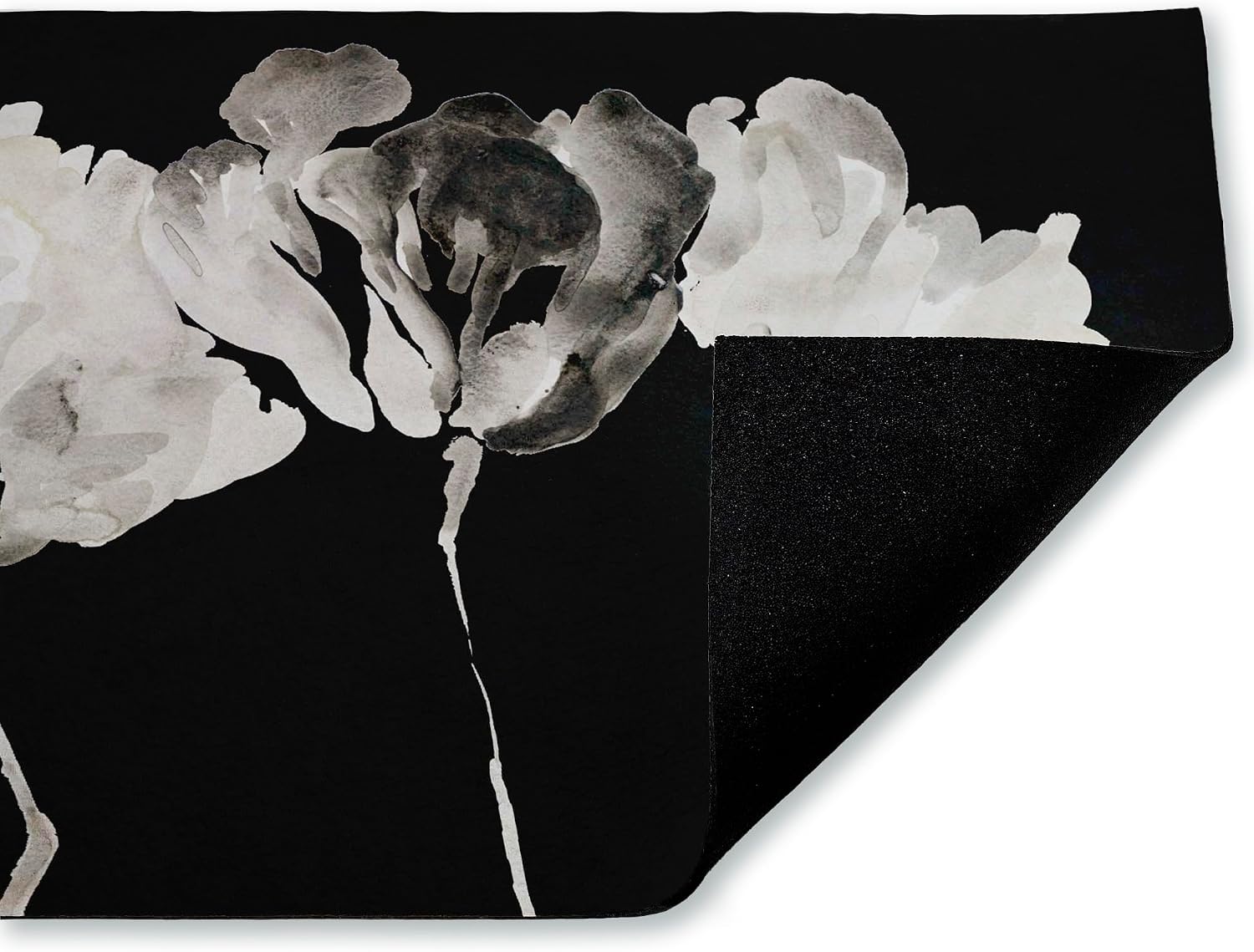 Stupell Industries Trio in Light on Black Outdoor Door Mat, Durable Non-Slip Unwoven Mat with Recycled Rubber Backing, Weather-Resistant Minimal Monochrome Design by Lanie Loreth, 18"x30"