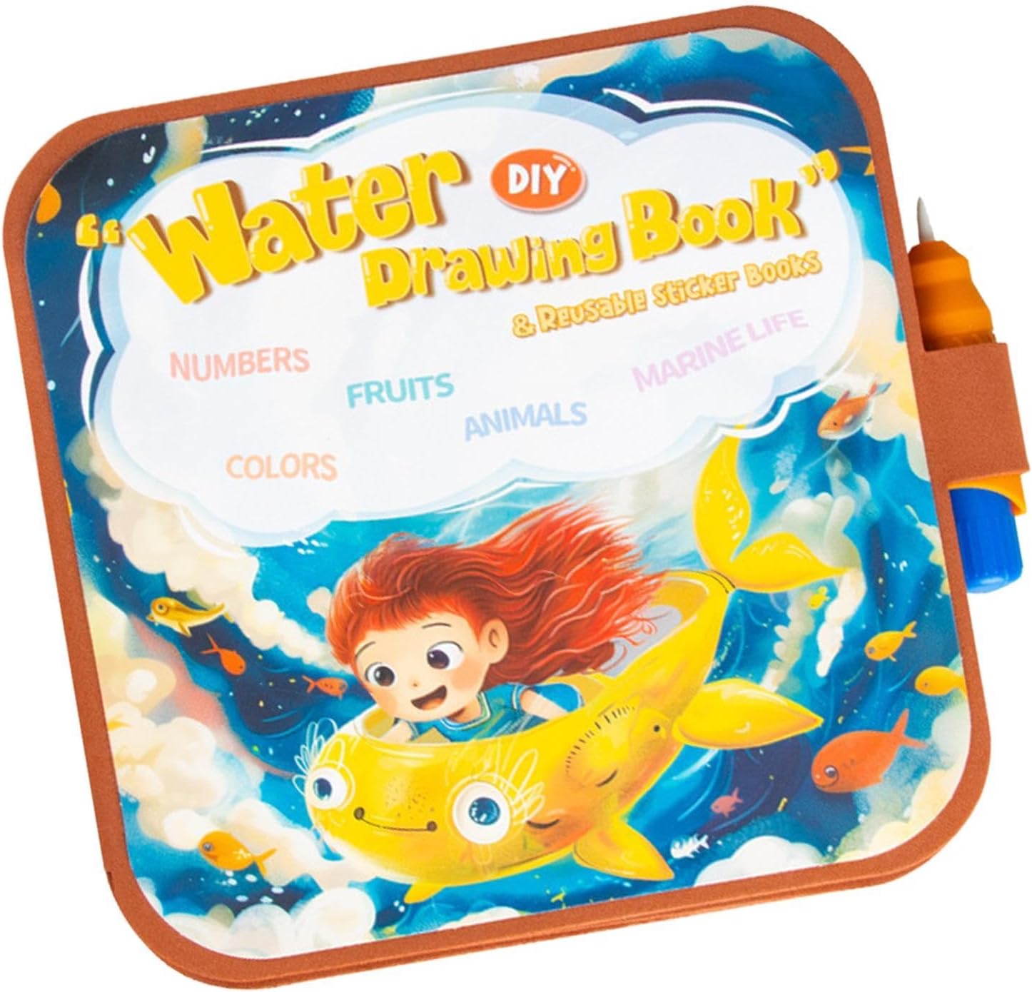 Creative Watercolor Coloring Book, Activity Book With Stencils, Travel